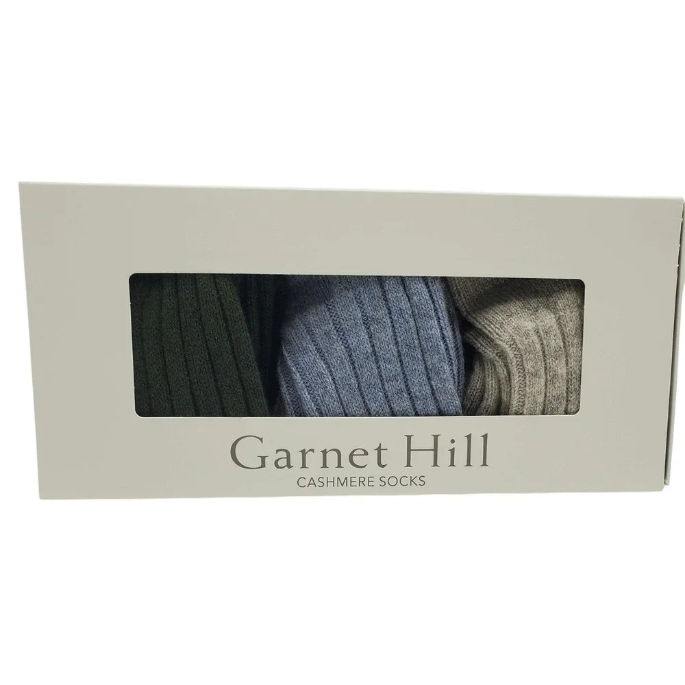 Cashmere Socks 3 Pack Gift Set Women 9-11 Garnet Hill Crew Luxury New Cozy Soft